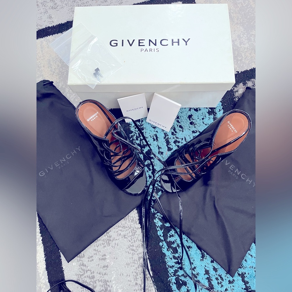Authentic Givenchy lace up backless mule sandal